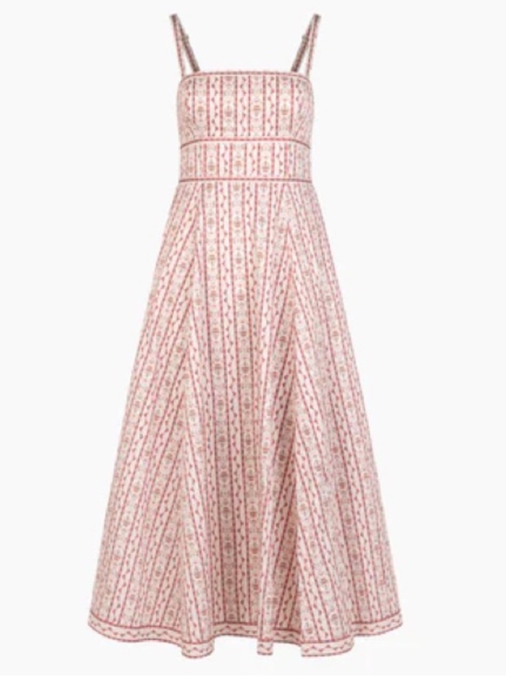Hill House Strapless Pink & White Floral Midi Dress - Picture 4 of 16